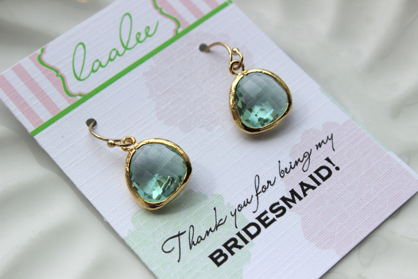 Gold Prasiolite Green Earrings Wedding Jewelry Light Green Bridesmaid Earrings Gift Prasiolite Bridal Jewelry Personalized Gift Under 25