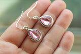 Silver Light Pink Earrings Blush Wedding Jewelry - Light Pink Bridesmaid Earrings Bridesmaid Gift Pink Blush Bridal Jewelry Personalized
