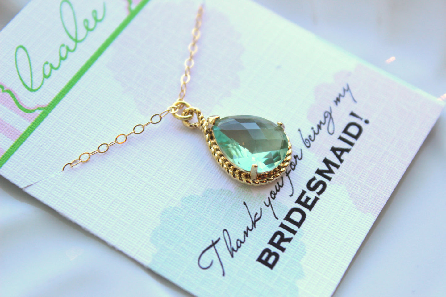 Gold Prasiolite Necklace Green Jewelry - Wedding Necklace Green Bridesmaid Jewelry - Prasiolite Bridal Jewelry Bridesmaid Gift Under 30