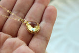 Gold Citrine Yellow Necklace - Citrine Wedding Necklace Jewelry Bridesmaid Gift Jewelry Yellow Bridal Jewelry Topaz Bridesmaid Gift Under 30