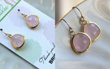 Gold Pink Opal Earrings Blush Wedding Jewelry Light Pink Bridesmaid Earrings Gift Blush Pink Bridal Jewelry Personalized Gift Under 25