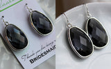 Large Charcoal Gray Earrings Silver Slate Gray Jewelry - Gray Wedding Jewelry - Silver Grey Bridal Jewelry Pewter Bridesmaid Gift Under 35