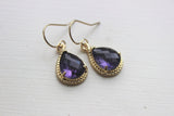 Gold Amethyst Earrings Purple Tanzanite Jewelry - Purple Bridesmaid Earrings Eggplant Wedding Earrings Bridal Jewelry - Bridesmaid Gift