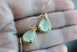 Gold Soft Mint Earrings Seafoam Green Jewelry - Mint Bridesmaid Jewelry Seafoam Bridesmaid Earrings - Mint Blue Wedding Jewelry Earrings