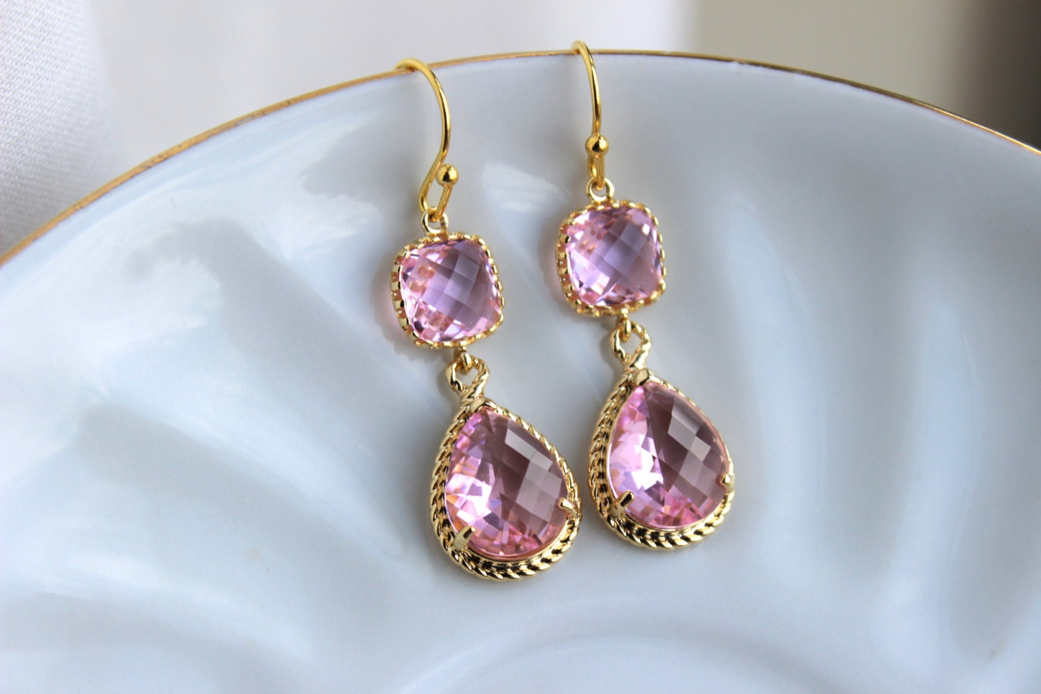 Pink Pearl American Diamond Chandbali Earrings by FashionCrab® -  FashionCrab.us