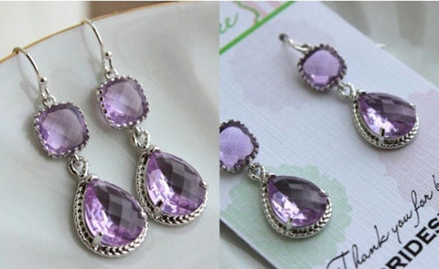 Silver Lavender Lilac Earrings - As seen on Instagram