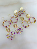 Purple and Gold Earrings, Purple and Gold Jewelry, Gameday Jewelry