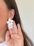 Double Flower Stud Earrings