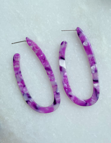 Acrylic Earrings, Flower Earrings, Hoop Earrings, Choose Your Pick