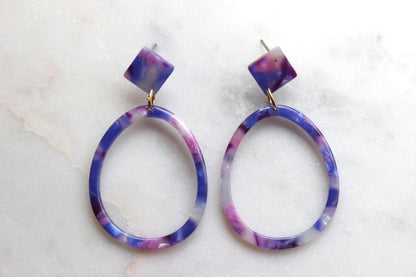 Purple Hoop Earrings - Stud Earrings