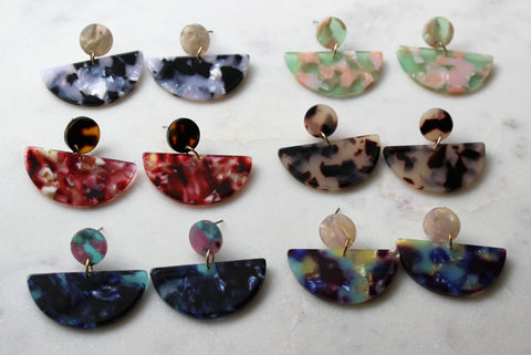Half Moon Resin Earrings
