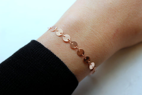 Coin Chain Bracelet, Coin Disc Bracelet