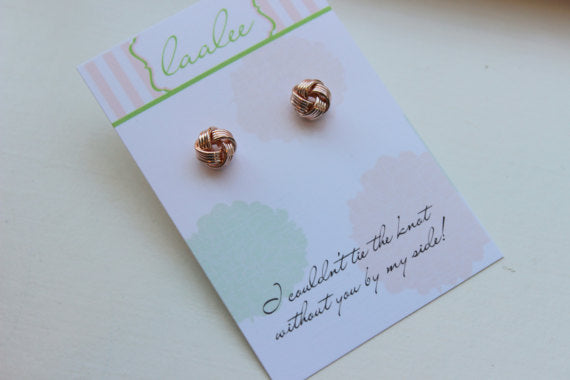 Rose Gold "Tie the Knot" Stud Earrings