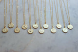 Gold Zodiac Necklace, Gold Coin Necklace, Celestial Necklace